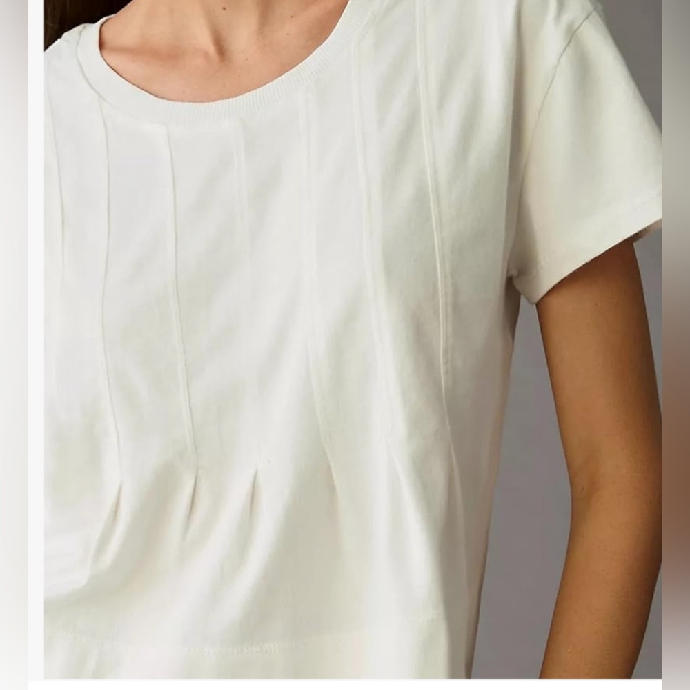 NWT WHITE CROP TUNIC TOP-S - Picture 6 of 14